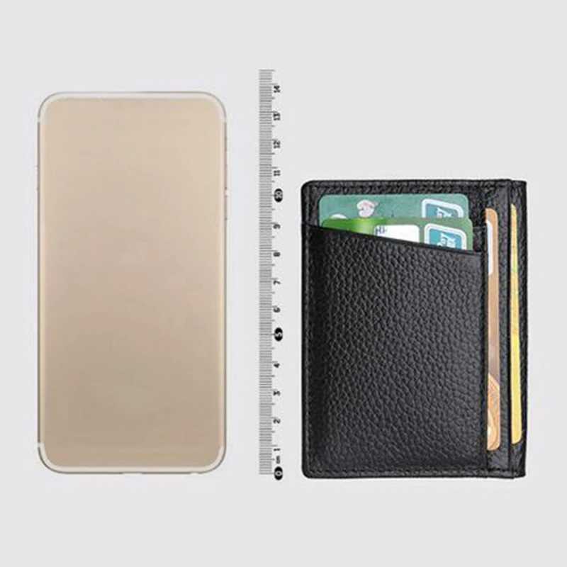 Super Slim Soft Wallet Genuine Leather Mini Holder Wallets Purse Thin Small Card Holders Men Wallet Z250527
