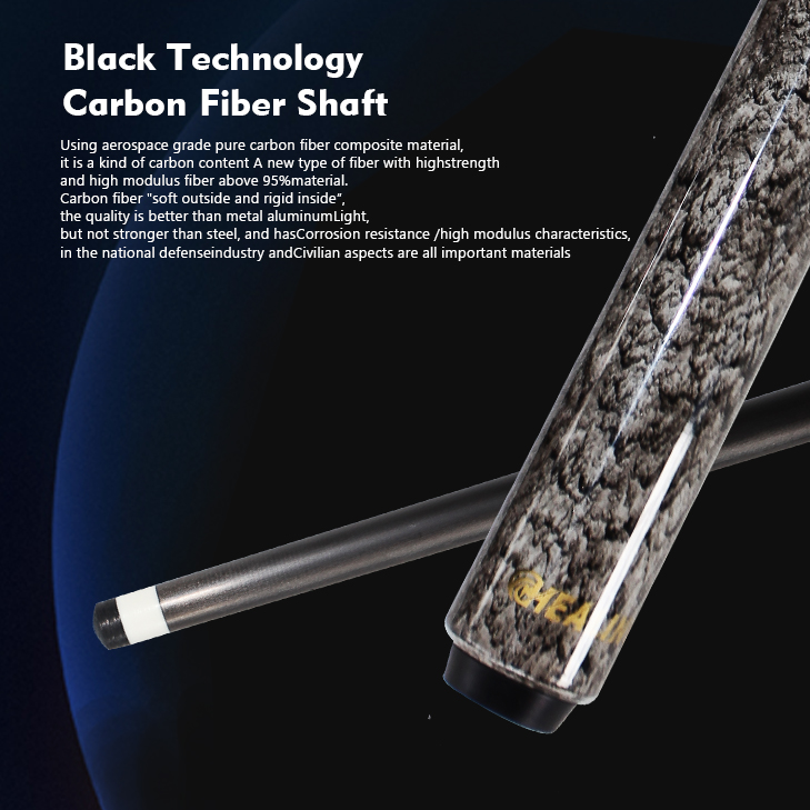 OKHEALING 12mm Tip Diameter Pool Cue Gray Quicksand 1/2 Split Play Cue Carbon Fiber Billiard Cue Radial Pin Joint Pool Cue Stick