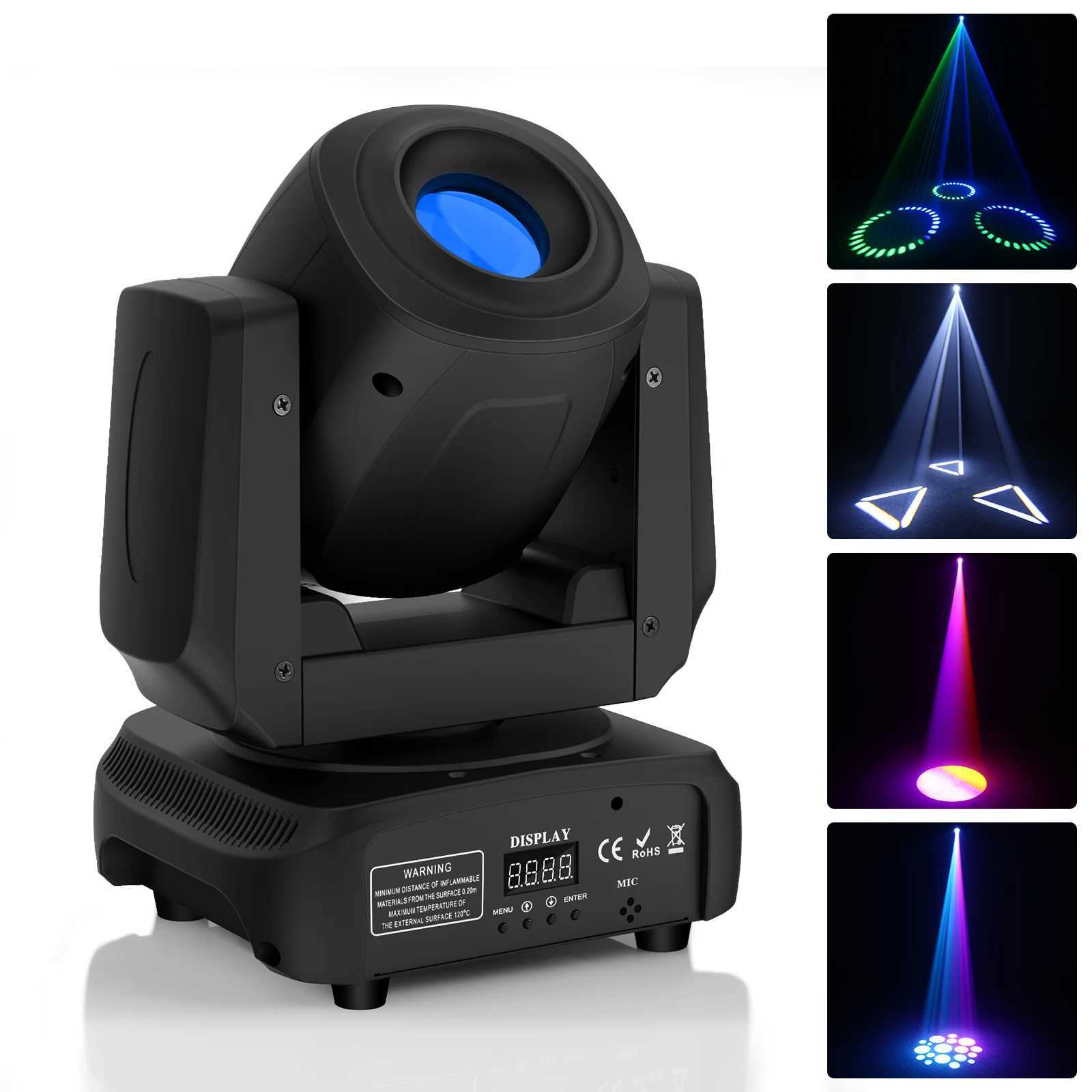 Fieryzeal 120W Gobo Moving Head Light Stage Light RGBW DMX LED for KTV DJ Light Beam Disco Show Party Spotlight XJ250527