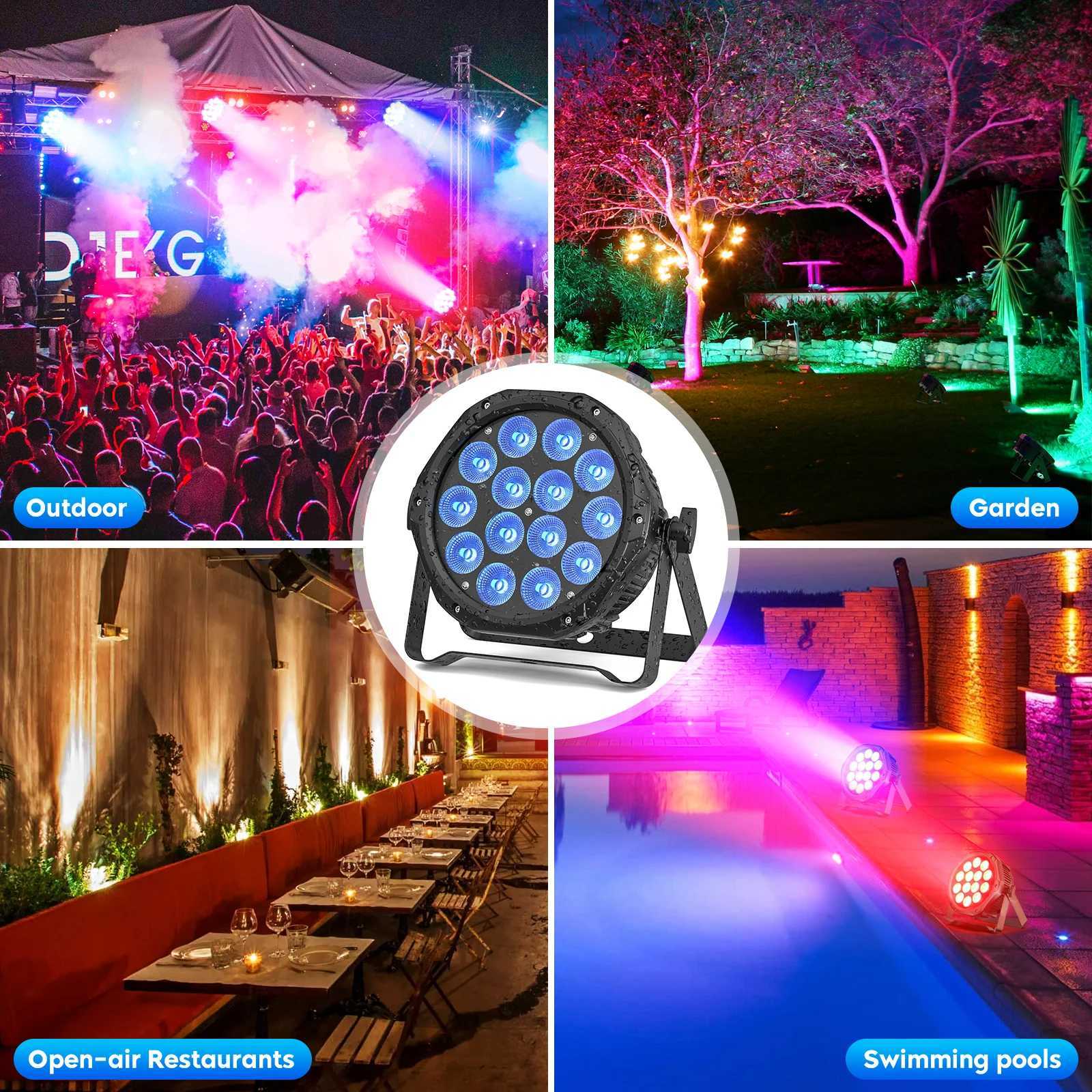 4PCS Waterproof Par Lights 14x10W RGBW LED Par Light Sound Control Stage Lighting Effect Strobe Lights for Party Wedding Theater XJ250527