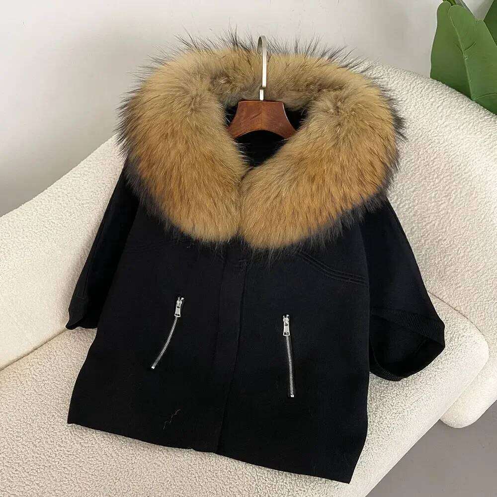 Cardigan 2025 European Fashion Knitted Sweater Real Coat Natural Fox Fur Jacket Clothes for Women Spring Autumn Outerwear