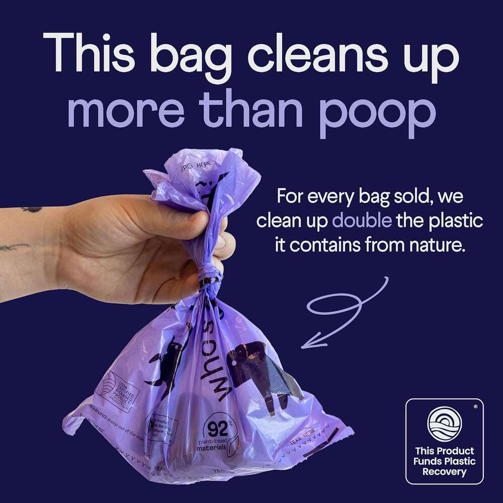 Finn Biobased Poop Bags USDA-Certified BioPreferred Product Made from 92% Plant-Based Materials / 8% PE | Unscented Dog Waste Bags, Set of 120
