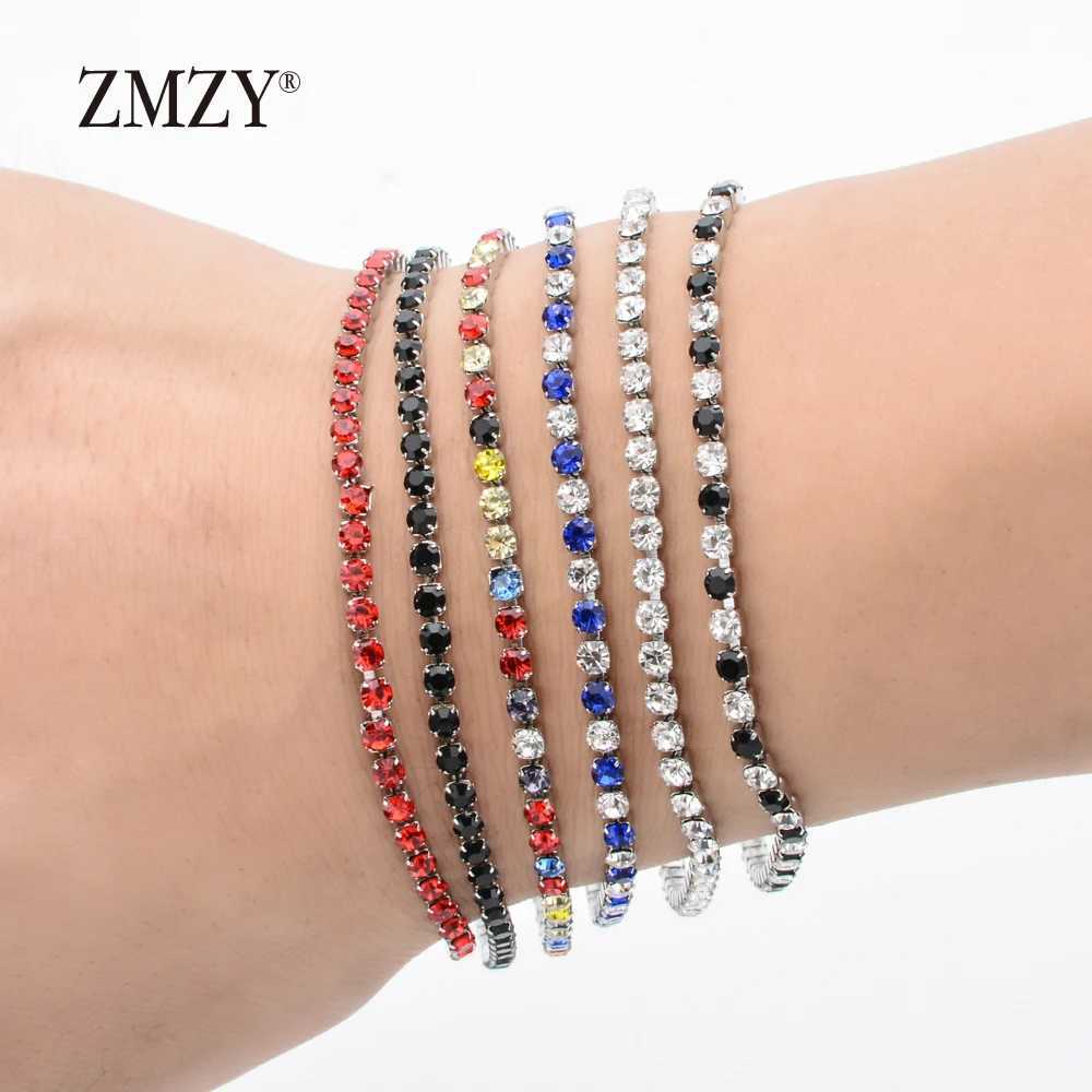 ZMZY 304L Stainless Steel Bracelet Rhinestone Sparkly Cubic Zirconia Tennis Link Bracelets Gifts For Women Wedding Jewelry W250526