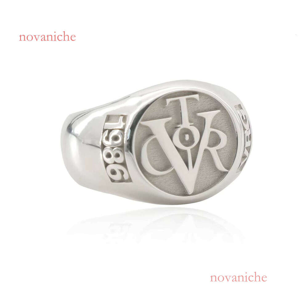 Customized Signet Sterling Sier 15mm Round 3D Men Ring for Father Gift Wholesale