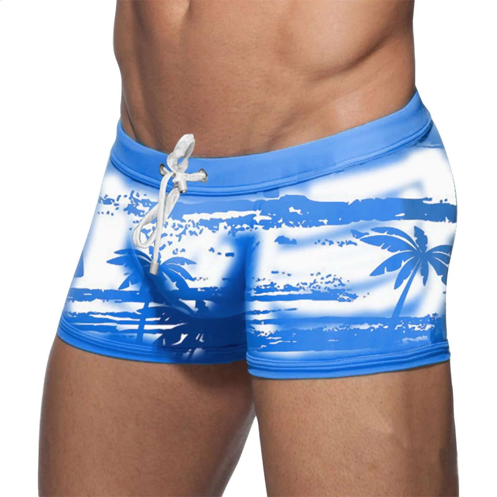 Five Point Casual Swim Trunks mens Lace Up swimming trunks Printed summer boxers shorts Fashion Quick Drying swimpant Z260314
