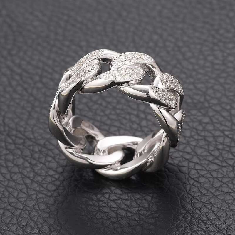 Top Icy Moissanite Ring Hip Hop Trendy Fashion Moissanite Products Pass Diamond Tester Shiny Jewelry Men