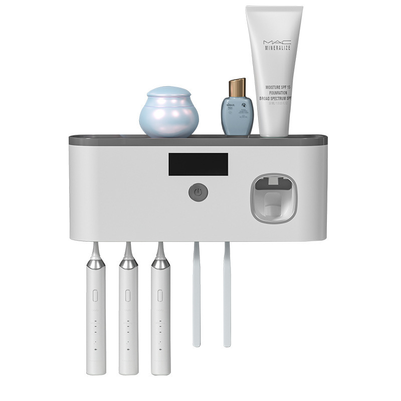 Wireless Charging UV Toothbrush Sanitizer Punch Free Toothbrush Holder Storage Rack