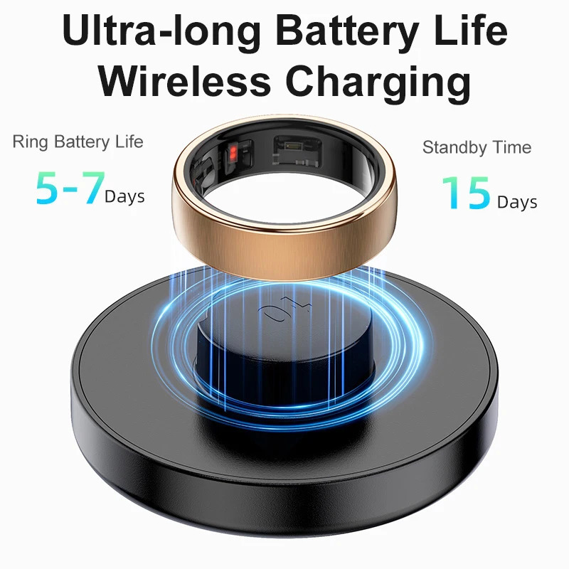 R10 Smart Ring Men Women with Wireless ChargingHealth and Sleep Monitor5ATM WaterproofMulti-sport Mode For Android IOS 250603