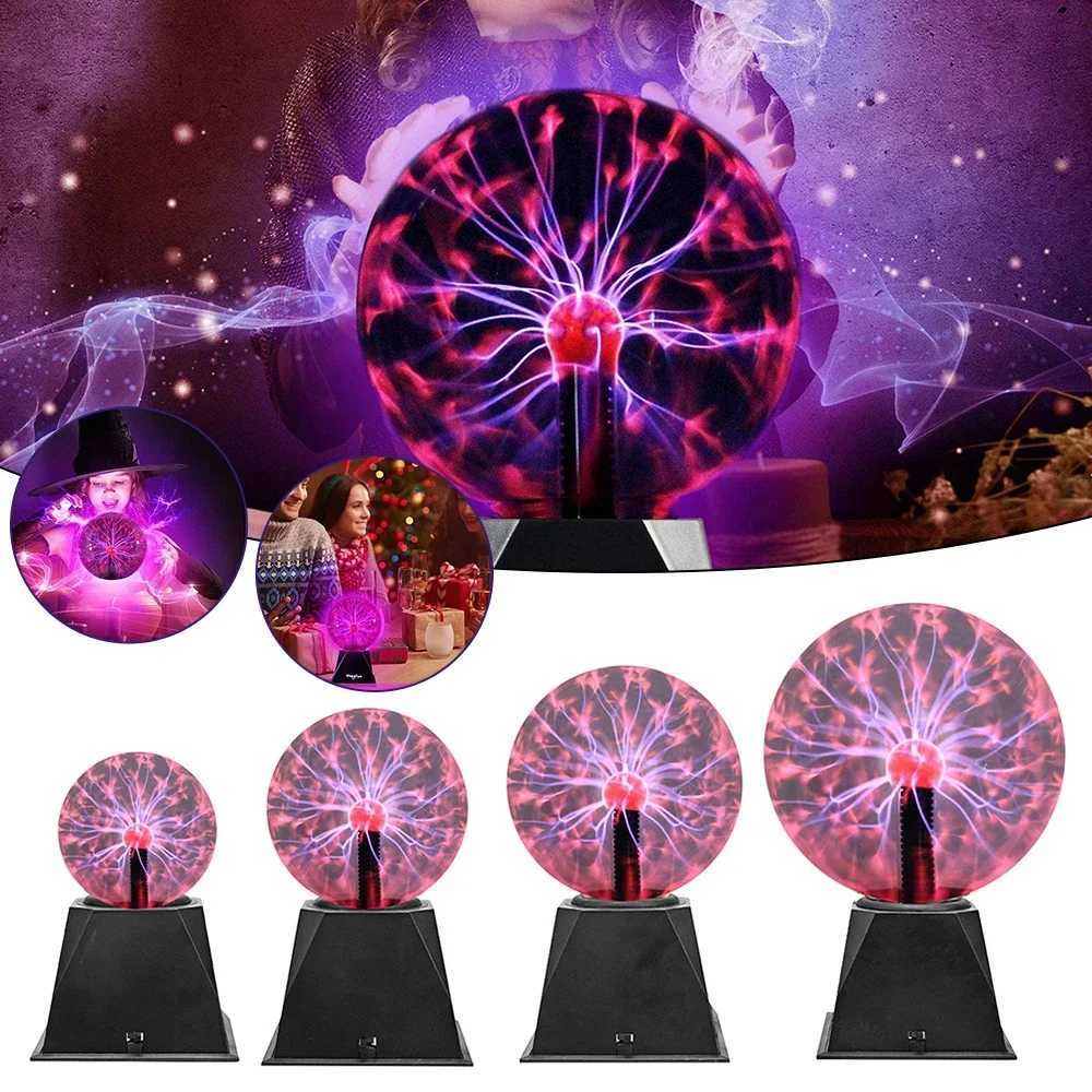 3/8 Inch Sound Control Magic Plasma Ball Lamp LED Night Light Atmosphere Touch Glass Plasma Light Christmas Party Decor Lighting XJ250527