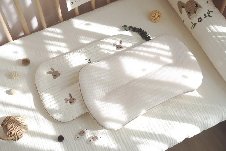Infants Children Baby Pillow Core Flat Ins Cotton Embroidery Breathable Sweatabsorbing Mesh Universal in All Seasons 250527