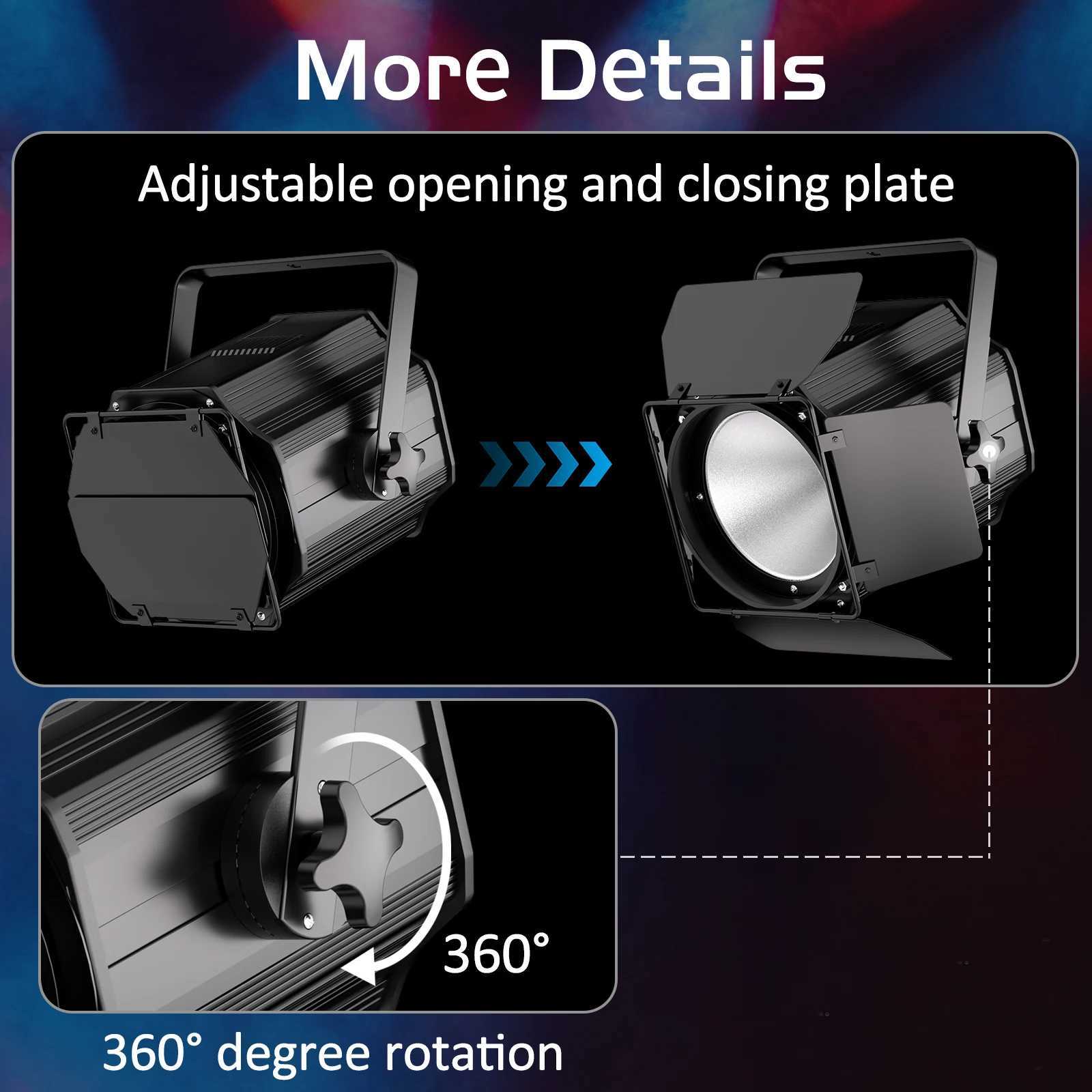 4PCS 200W COB Par Lights 6-in-1 RGBWA+UV Linear Spotlights with Barn Doors Warm Cold White Stage Light for Concert Theater XJ250527