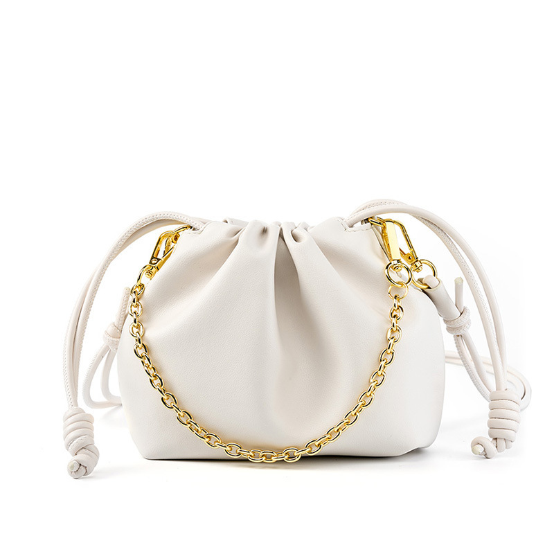 High Quality Fashion Multifunctional Designer Bag 2025 New Genuine Leather Cloud Chain Lucky Small Bucket Bag Multifunctional Cowhide Chain Lucky Bag 
