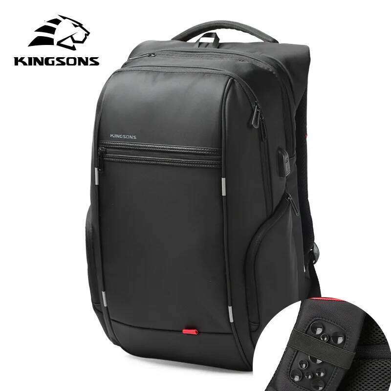 Kingsons Men Backpacks Laptop USB Charger Bag Anti theft Backpack for Teenager Fashion Male Travel