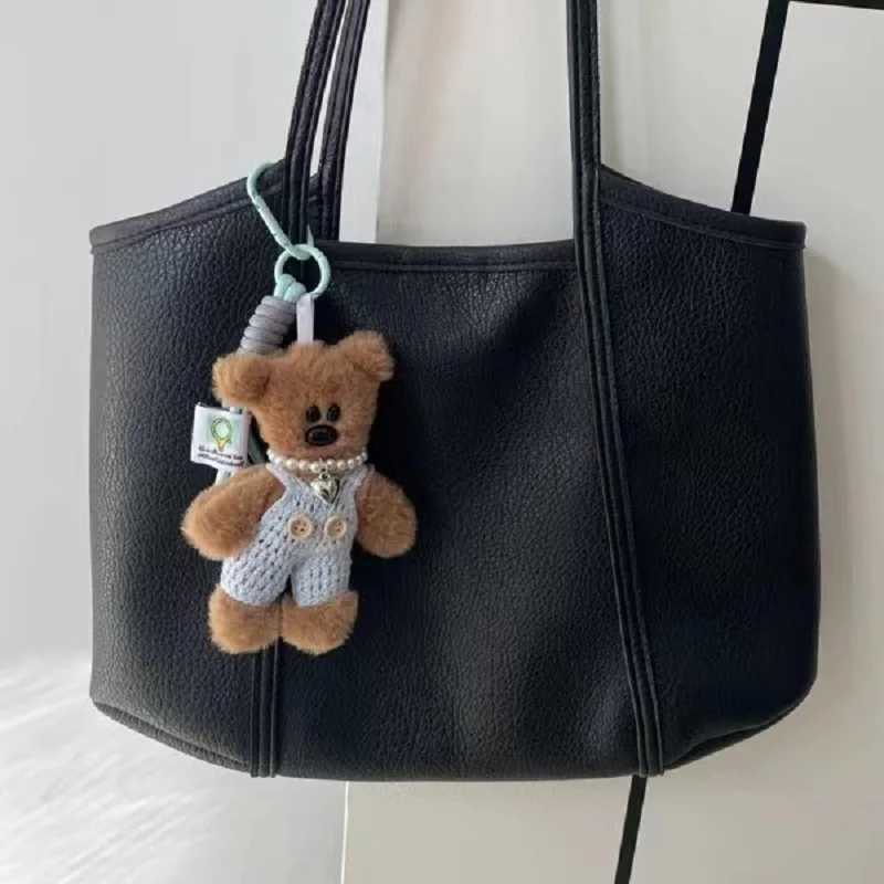 15cm Kawaii Small Bear Plush Toy Keychain Bear Toy Backpack Pendant Anti-drop Chain Cute Car Keyring Kids Women Bag Accessories W250526