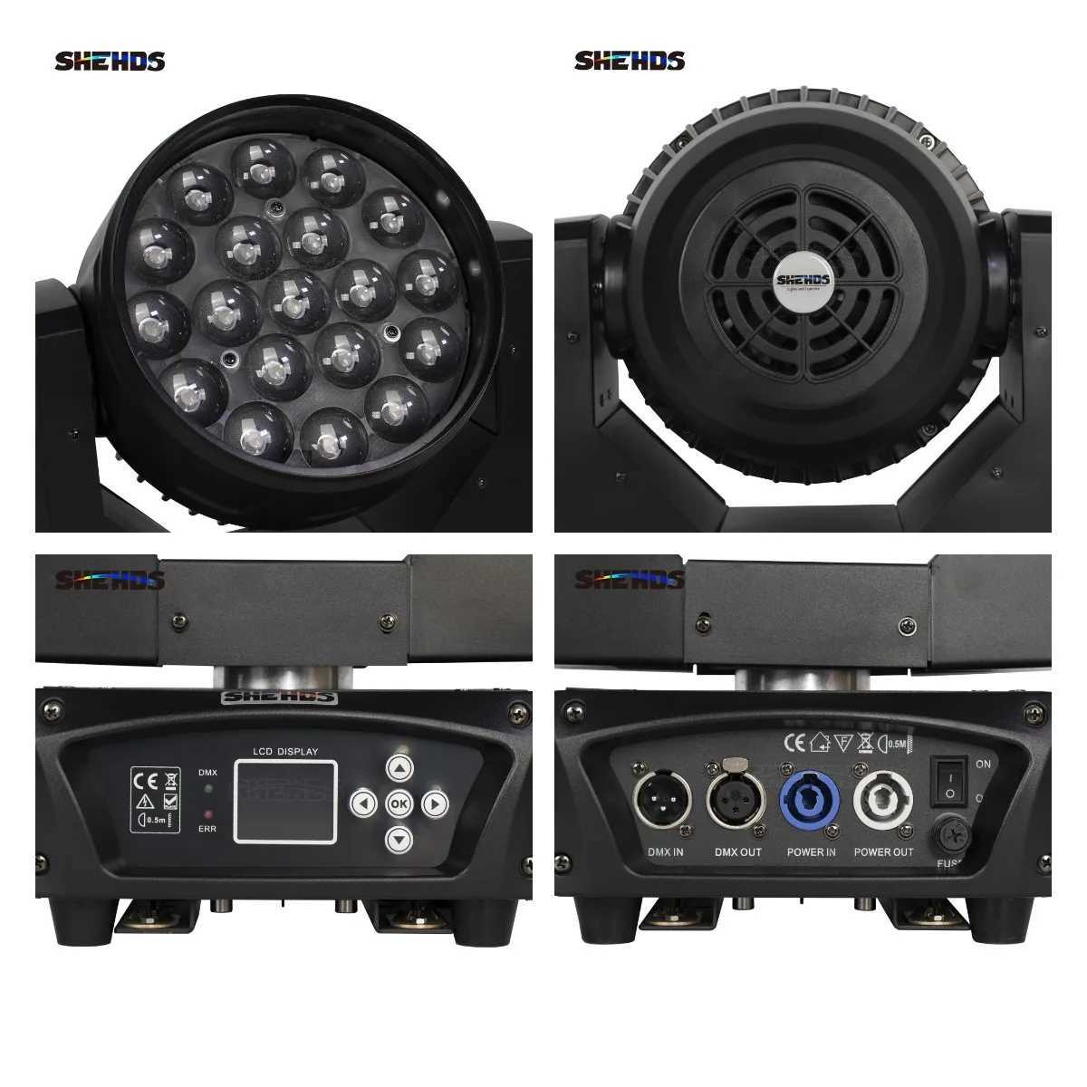 1/2pcs LED Wash 19x15W RGBW Zoom Beam Moving Head Lighting with Flight Case for DJ Disco KTV Bar Nightclub Stage Light XJ250527