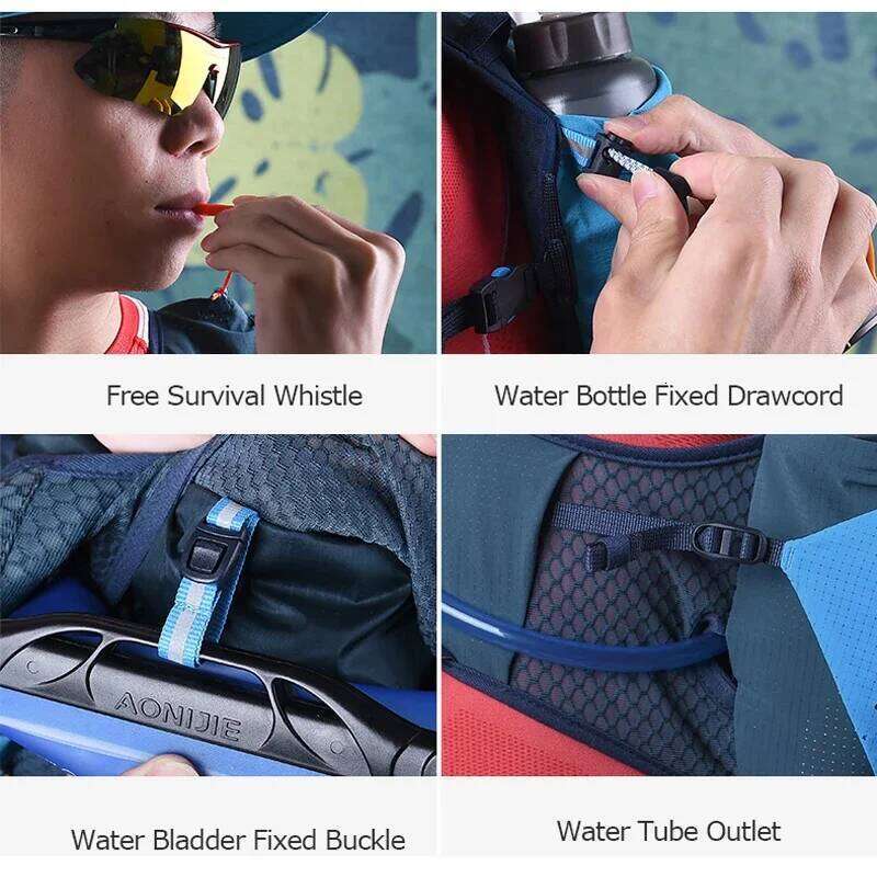 SM ML L/XL AONIJIE C9104 18L Hydration Backpack Pack Trail Running Marathon Race Rucksack Single Bag Soft Water Bottle