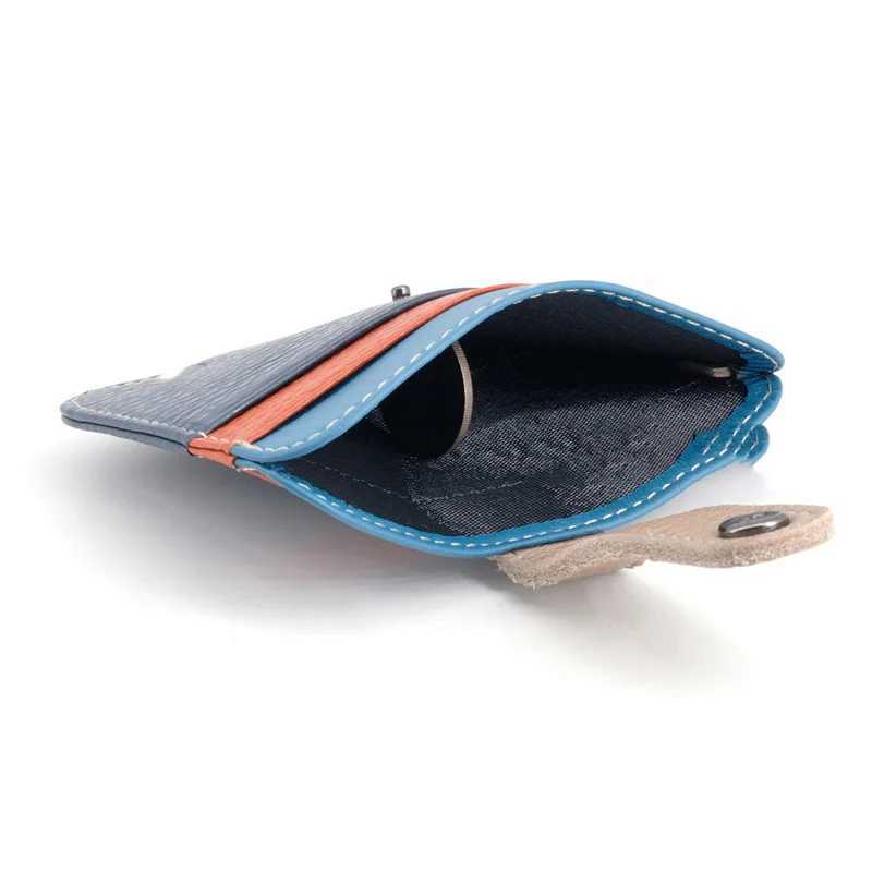 Mens Genuine Leather Slim Wallet - Ultra Thin Mini Purse with Card Holder Small Money Bag (Wallets) Z250527