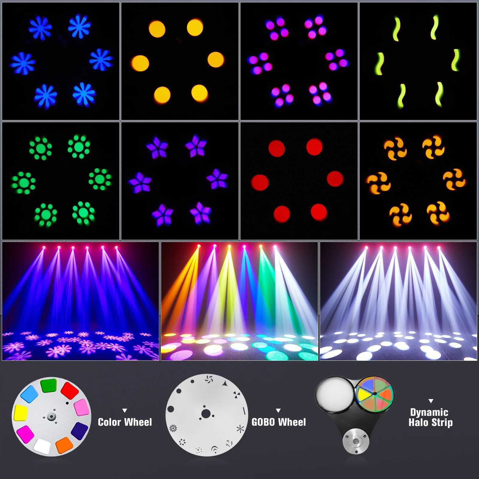 2PCS 100W Beam Moving Head Light Rainbow Effect Halo Strip Stage Lighting Effect Projector for Party Wedding Live Show Bar Club XJ250527