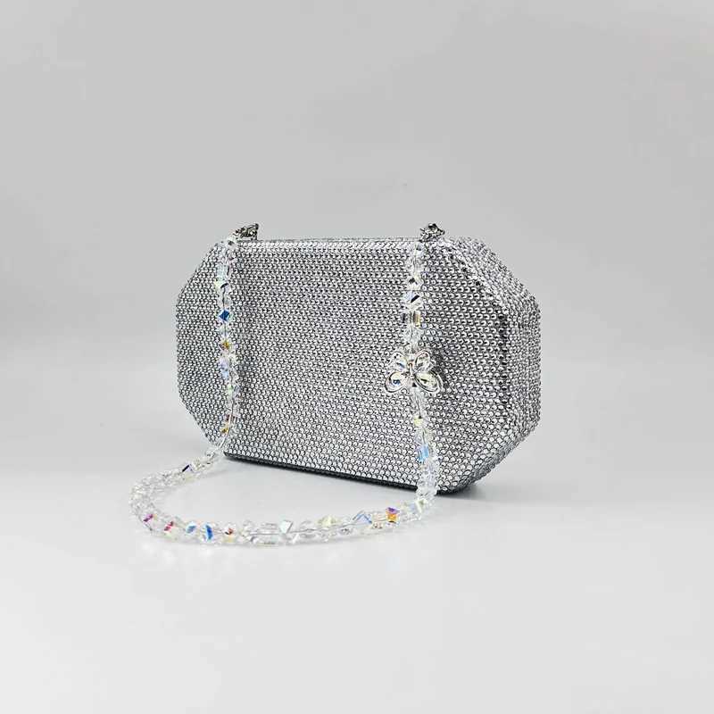 Luxury Ladies Clutch Evening Bag Handbag Crystal Chain Rhinestone Butterfly Chain Wedding Party Christmas Gift Golden Wallet W250527