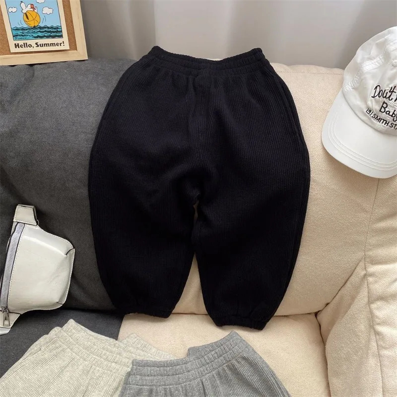 Spring Autumn Fashion Boys Trousers Pants Solid Color for Girls Kids Casual Style Kid Clothes 250527