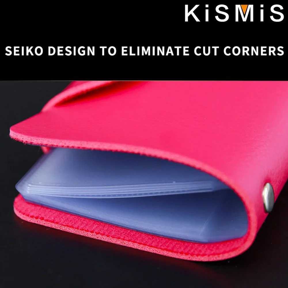 PU Leather 24-Slot Card Case - Business Card Passport Holder 10.5x7.5x2cm Organizes 24 Cards Ideal for Men Women Z250527