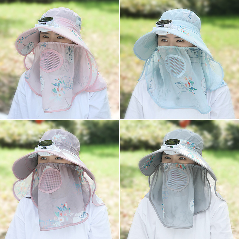 Designer's Sun Hatsummer Hot-selling Solar-powered Digital Display Charging Fan Hat For Women Outdoor Sunshade Sun Protection Hat Greenhouse Gard