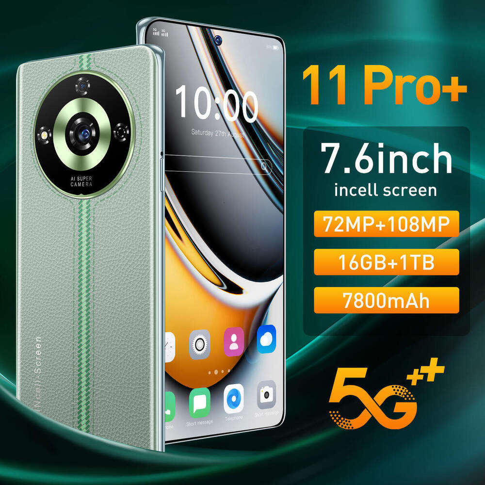 Mobile Phone 5g 11 Pro+ Gaming phone 7.5inch 16GB+1TB smartphone unlock touch screen 108MP high-definition camera fingerprint unlock facial recognitio