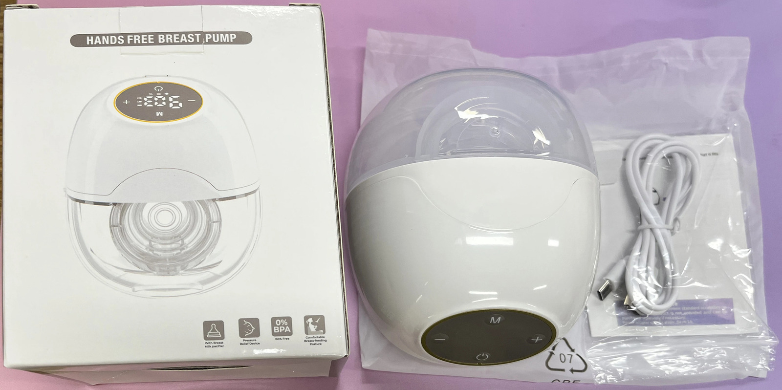 Wearable Breast Pum Hands Free Electric Pump Silent Invisible 3 Modes 9 Levels of Suction 180ML Capacity 250527
