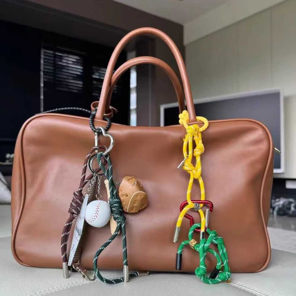 Korean Charm Nylon Handmade Rope Keychain Y2K Fashion Bag Pendant Jewelry DIY Sports Style Couple Bracelet Colorful Pendant Gift W250526