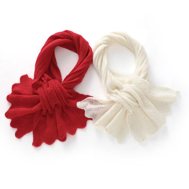 T814 autumn and winter new cashmere women's versatile fashion neck warm perforated knitted shawl solid color scarf