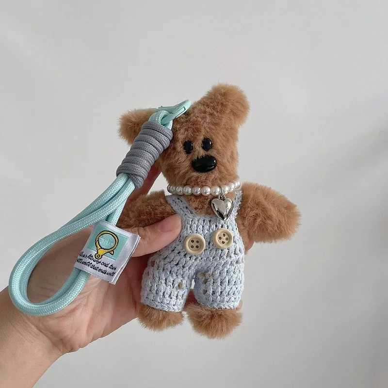 15cm Kawaii Small Bear Plush Toy Keychain Bear Toy Backpack Pendant Anti-drop Chain Cute Car Keyring Kids Women Bag Accessories W250526
