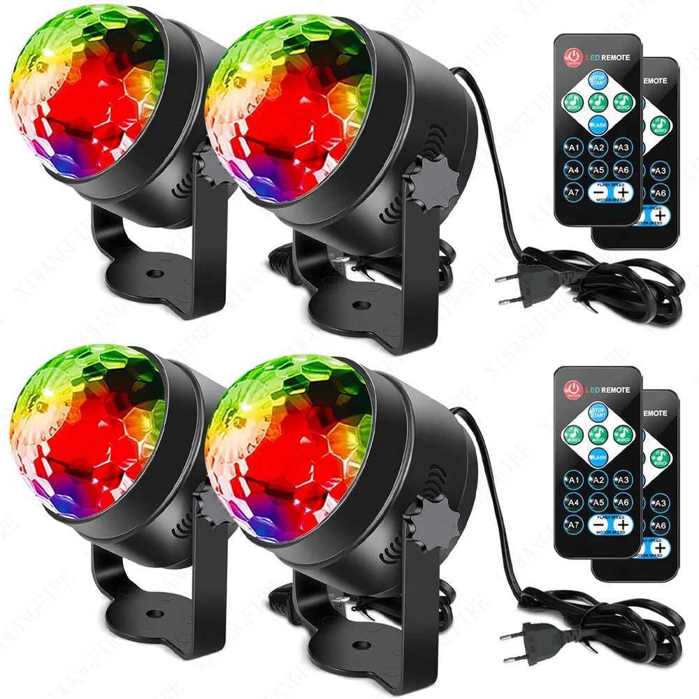 1-4Pcs Alternating Flashing Light Stage Lamp with Remote Control EU Disco Ball Lamps for Home Room Parties Birthday Wedding Bar XJ250527