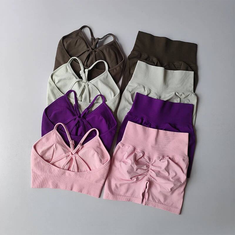 Butt Fiess Shorts Lifting Set for Women's Elastic Breathable Quick-drying Sports Underwear Beautiful Back Yoga Suit