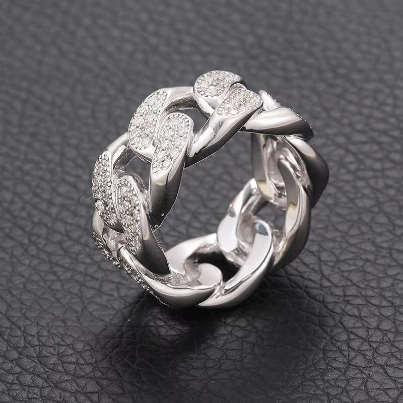 Top Icy Moissanite Ring Hip Hop Trendy Fashion Moissanite Products Pass Diamond Tester Shiny Jewelry Men