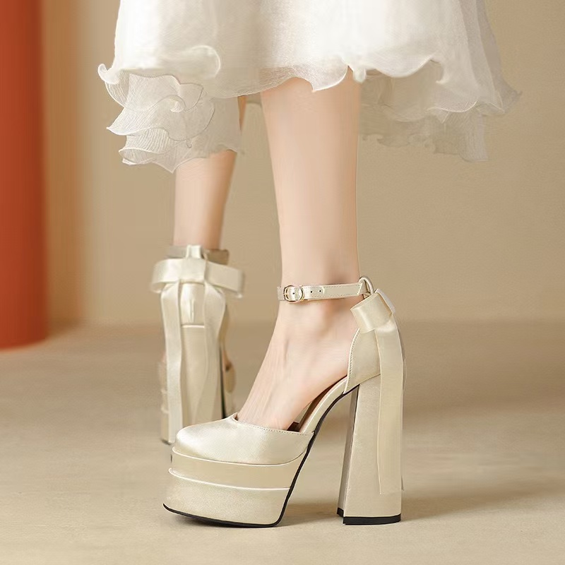 Women's Sexy Summer Sandals Platform Close toe High Heels Pumps Red Black White Party Dance Shoes Female Large Size ad93