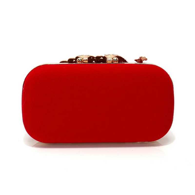 Retro Black Evening Bag Womens Elegant Formal Wedding Party Handbags Vintage Velvet Clutch with Peacock Crystal Red Purses W250527