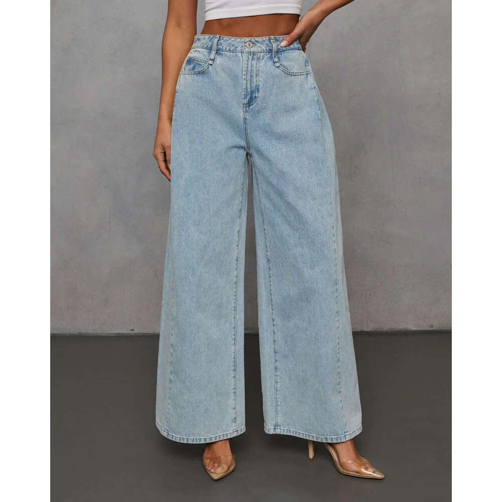 2025 Spring Fashion Casual Loose Women's Denim Jacket and Pants Set 8978