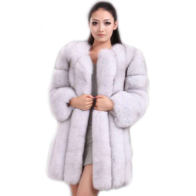HJQJLJLS 2022 New Fashion Women Long Faux Female Fuzzy Coat Winter Thick Warm Fluffy Artificial Fur Jacket