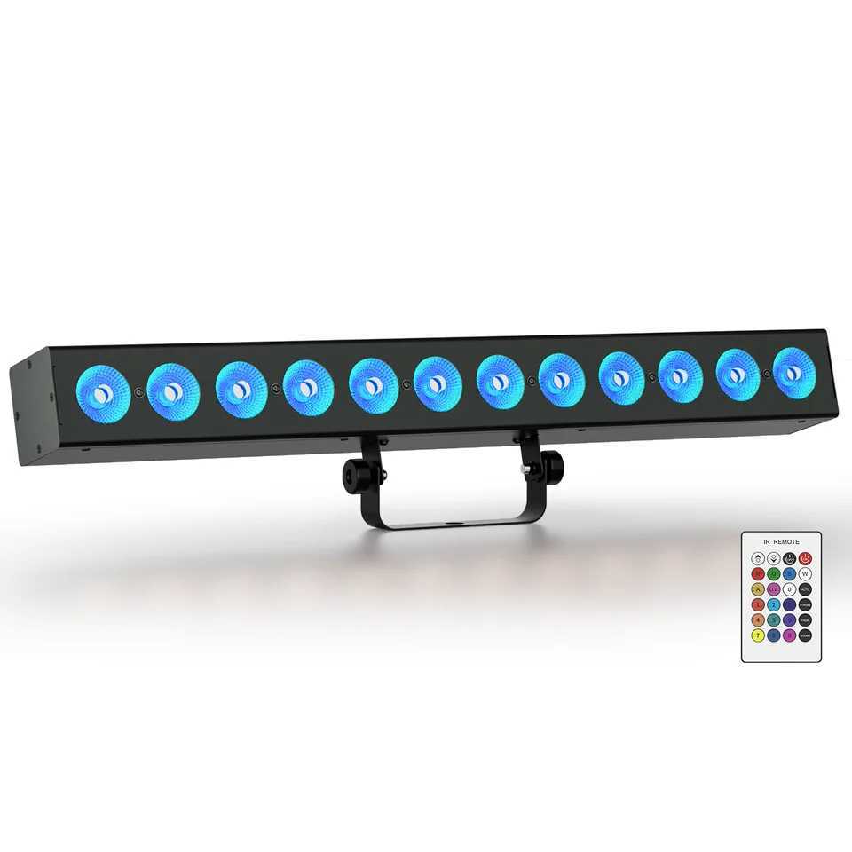 Yiflamefly 72W 12LEDs RGBWA+UV Wall Wash Lights With Remote Control 5200MA Battery Linear LED Stage Light Bar For Party Building XJ250527
