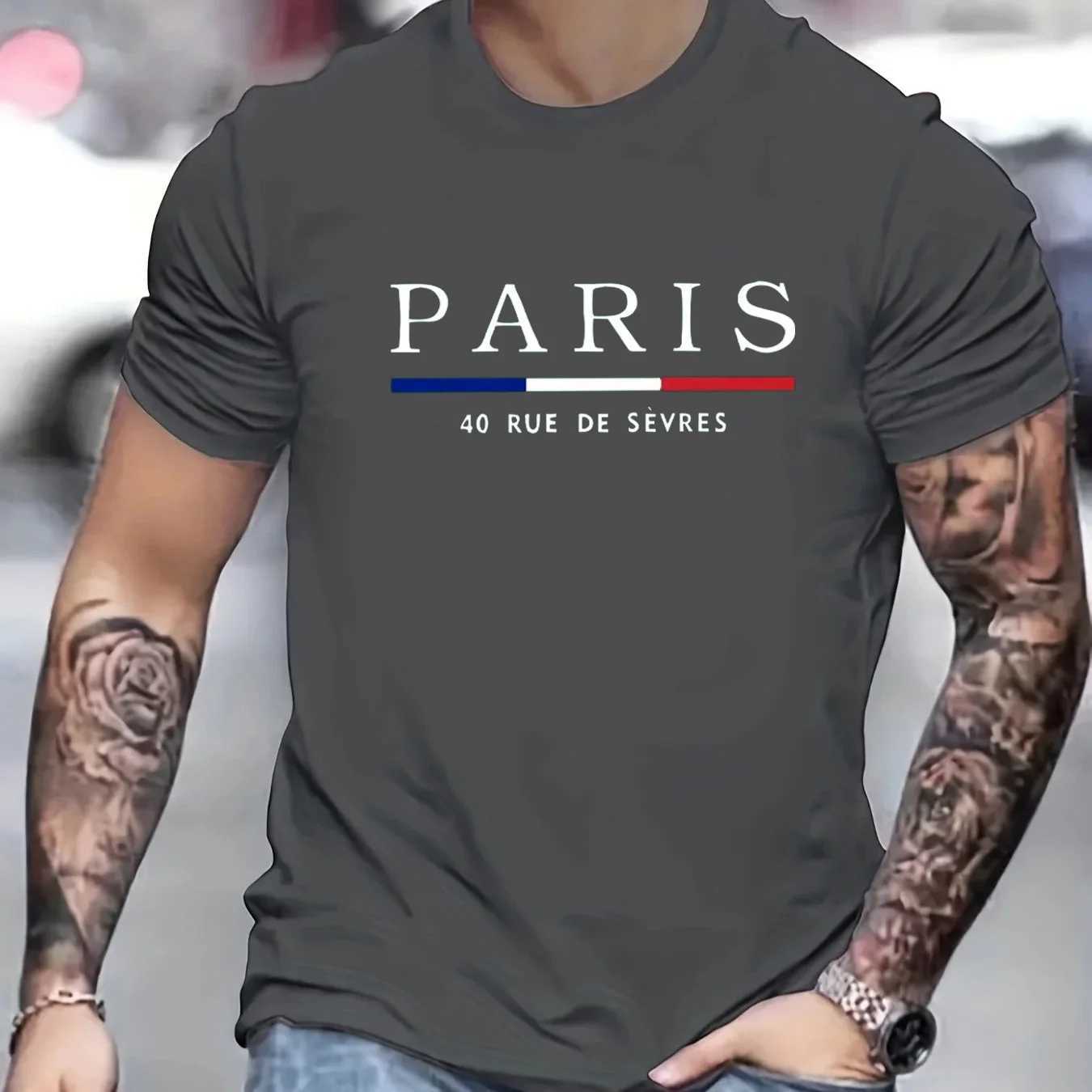 Paris Shirts Mens T-Shirts 3D Print Mens Clothes Short Sleeve Mens T Shirt Crew Neck Oversized T Shirt Fashion Mens Clothing Z250527