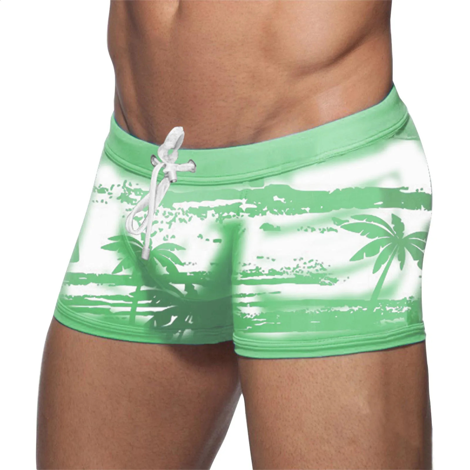 Five Point Casual Swim Trunks mens Lace Up swimming trunks Printed summer boxers shorts Fashion Quick Drying swimpant Z260314