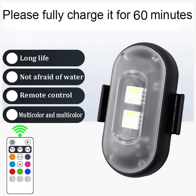 4/10x Car LED Light Multifunctional Car LED Warning Light Rechargeable Wireless Car Light with Remote Control Decorative Light XJ250527