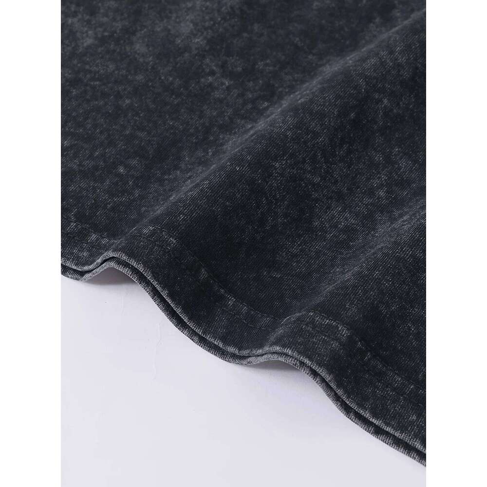 Bellelement Waffle House Vintage Acid Wash Hip Hop Tops Men s T Shirt Black Casual Crew Neck Cotton Tee