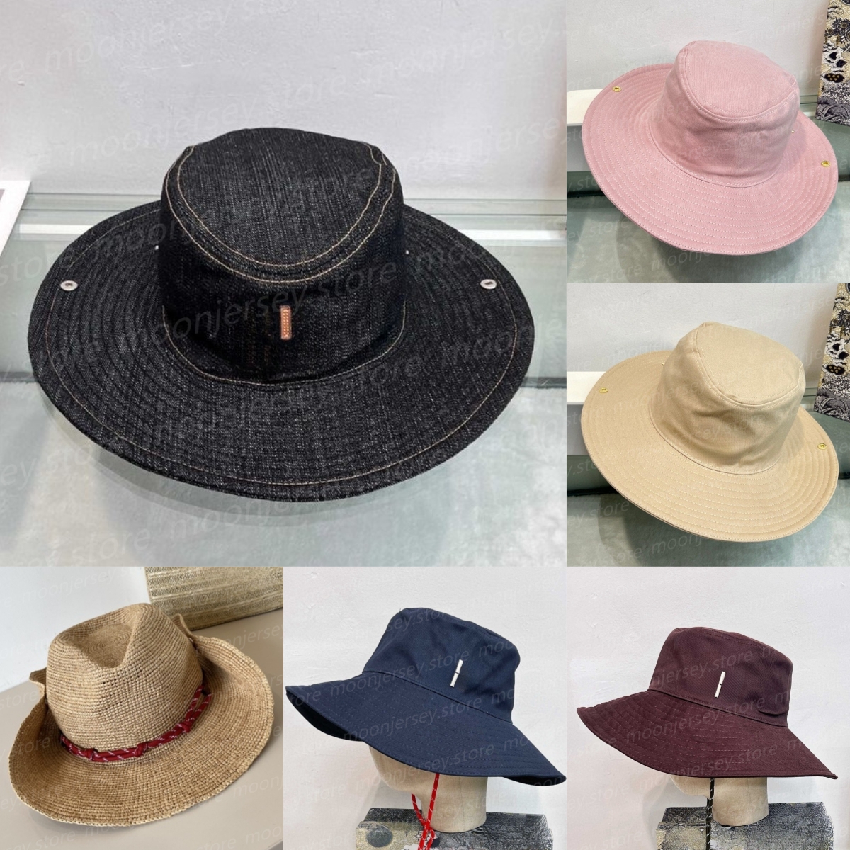 Fashion Designer Caps Summer Vocation Beach Knitted Hats Checkered Bucket Hats Luxury Woven Coloful Accessories