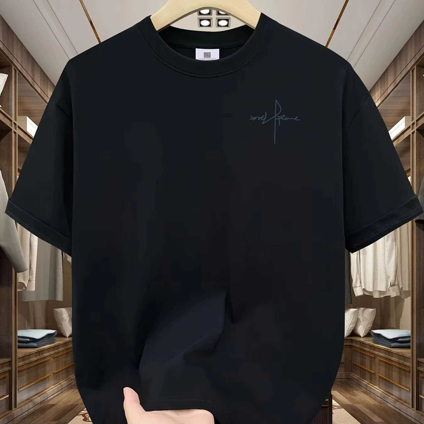 Summer Mens 100% Cotton Casual Sports Loose Letter Pattern Printed Comfortable Short Sleeve T-shirt Top Men Clothing T-Shirts Z250527