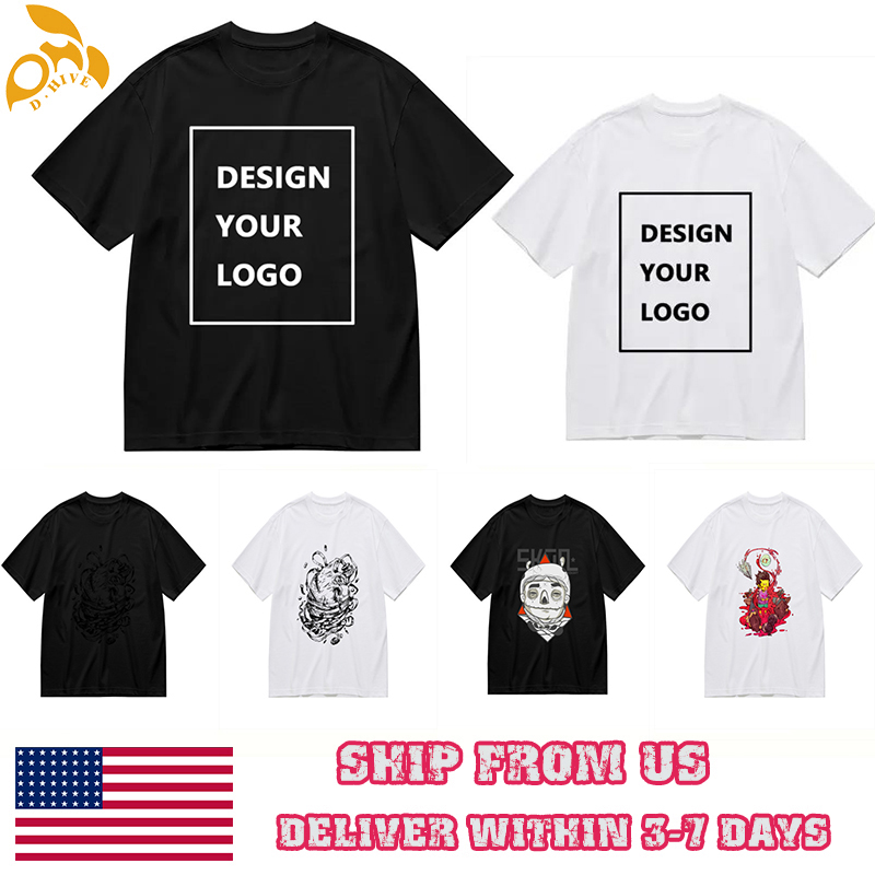 Free Shipping Designer Oversize Hot Sale Men's Women's shirt Short Sleeve Round neck Customized tees 100% Cotton shipping from the United St