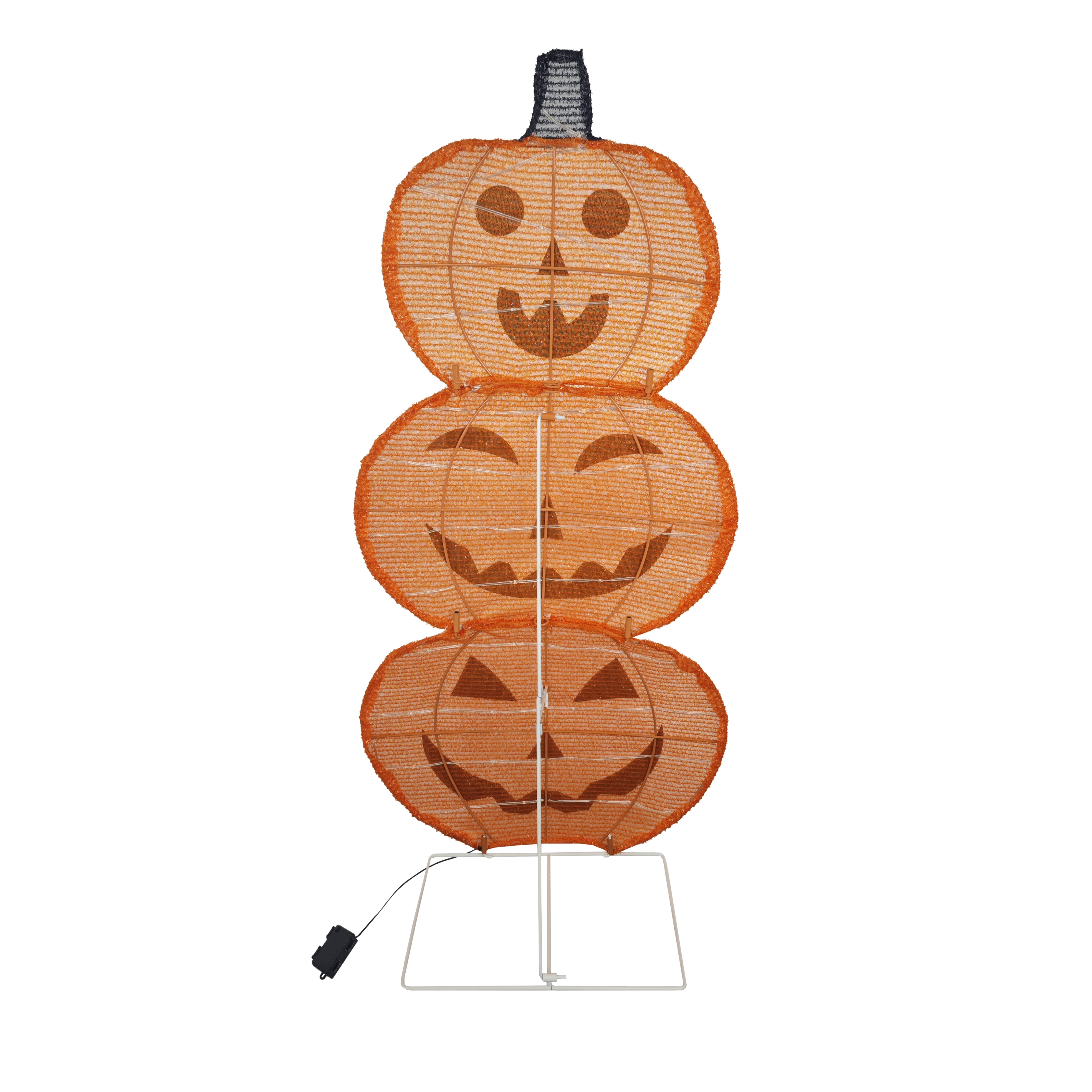 2D semi-three-dimensional three-section smiling pumpkin lanterns for Halloween festival