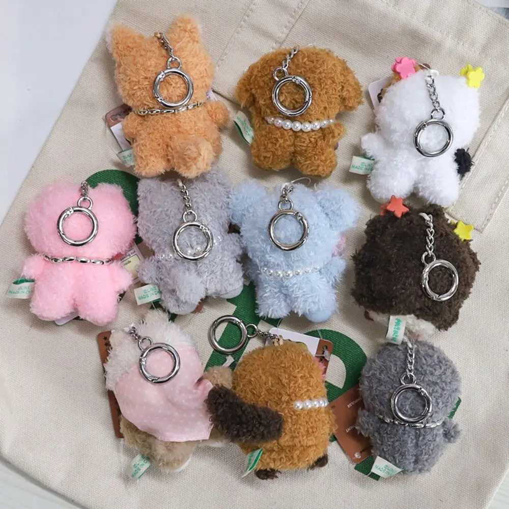 Stuffed Animals Plush Little Bear Keychain Plush Doll Soft Curly Plush Sitting Doll Pendant Animal Bear Cute Bear Bag Pendant W250526