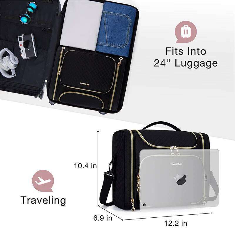 BAGSMART Makeup Women Water-resistant Large Capacity Toiletry Cosmetic Bag for Make up Travel Organizer Essentials