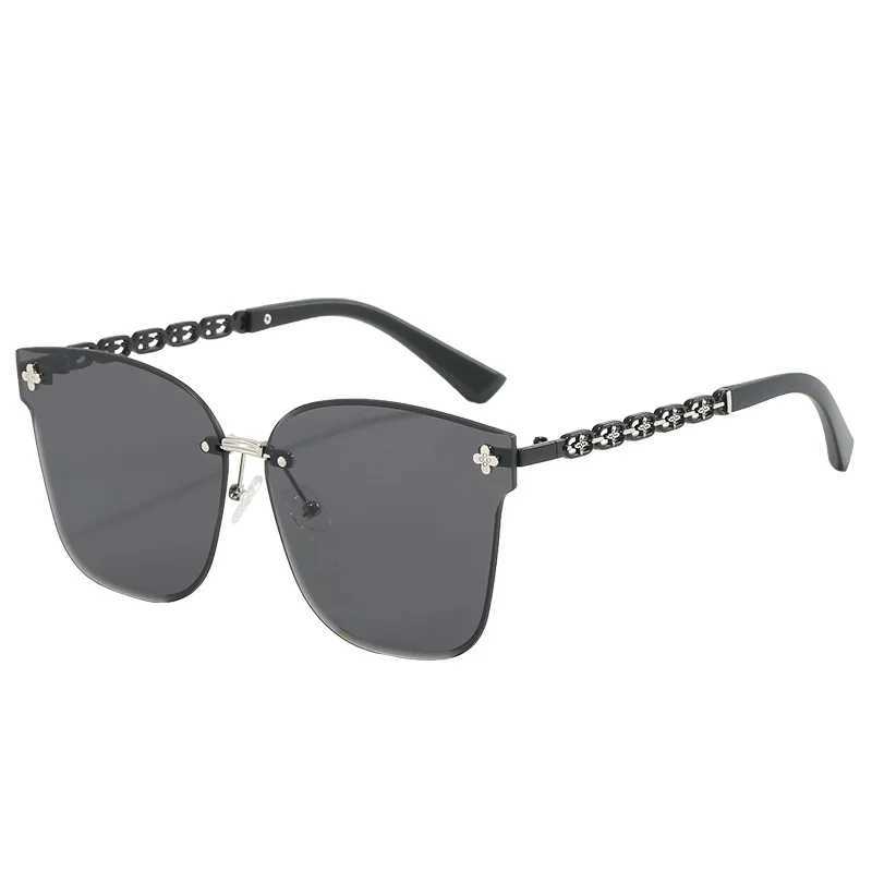 2025 New RimlESS Metal Sunglasses Womens Oversized UV400 Protective Glasses TikTok Viral AccESSories for Summer Travel Z250527